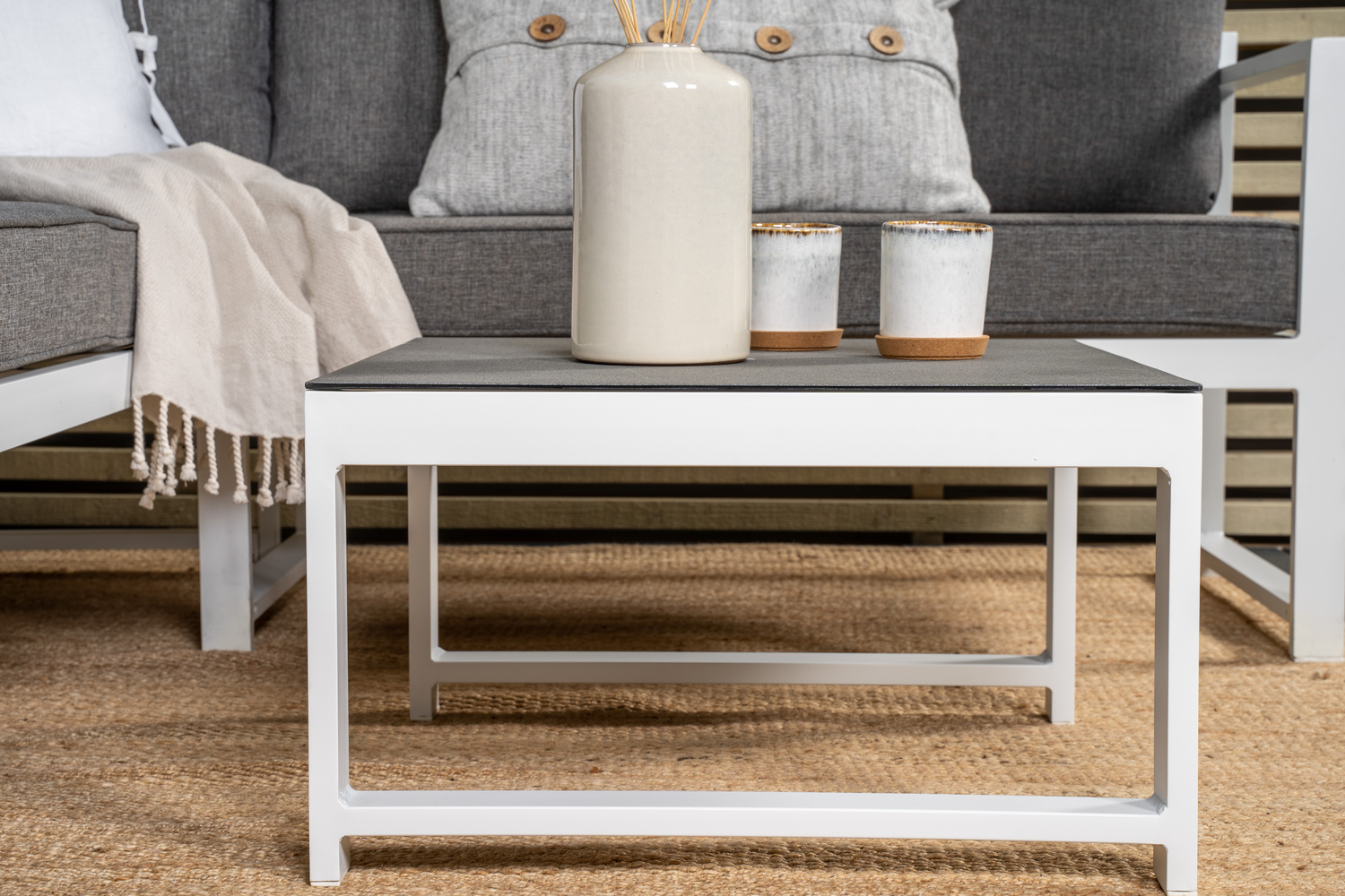 Gartenmöbel-Set Dallas 773 (Weiss + Grau)