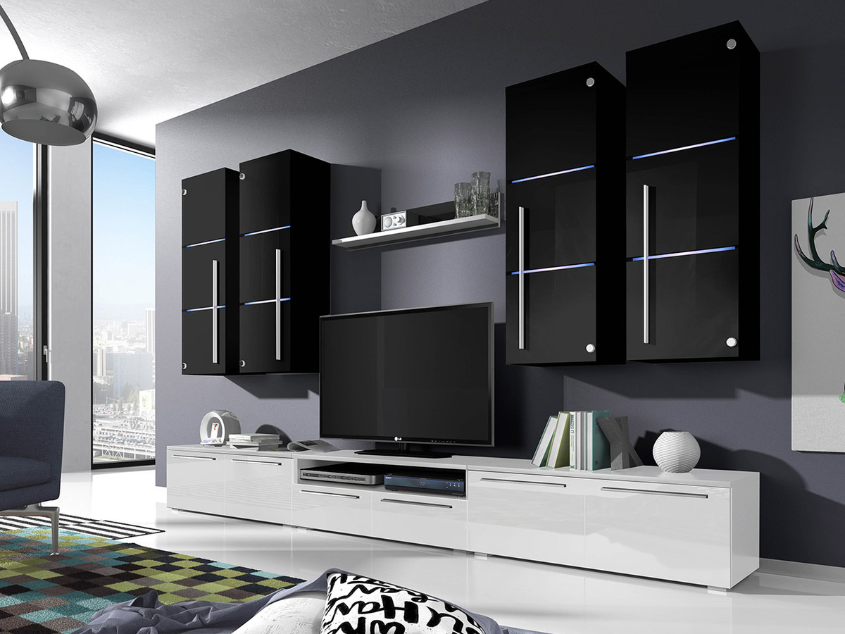Wohnzimmer-Sets Flos (Weiss + Weiss glänzend)