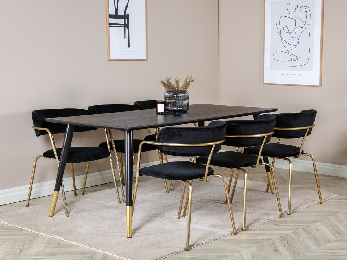 Essgruppe Dallas 1258 (Schwarz + Gold)