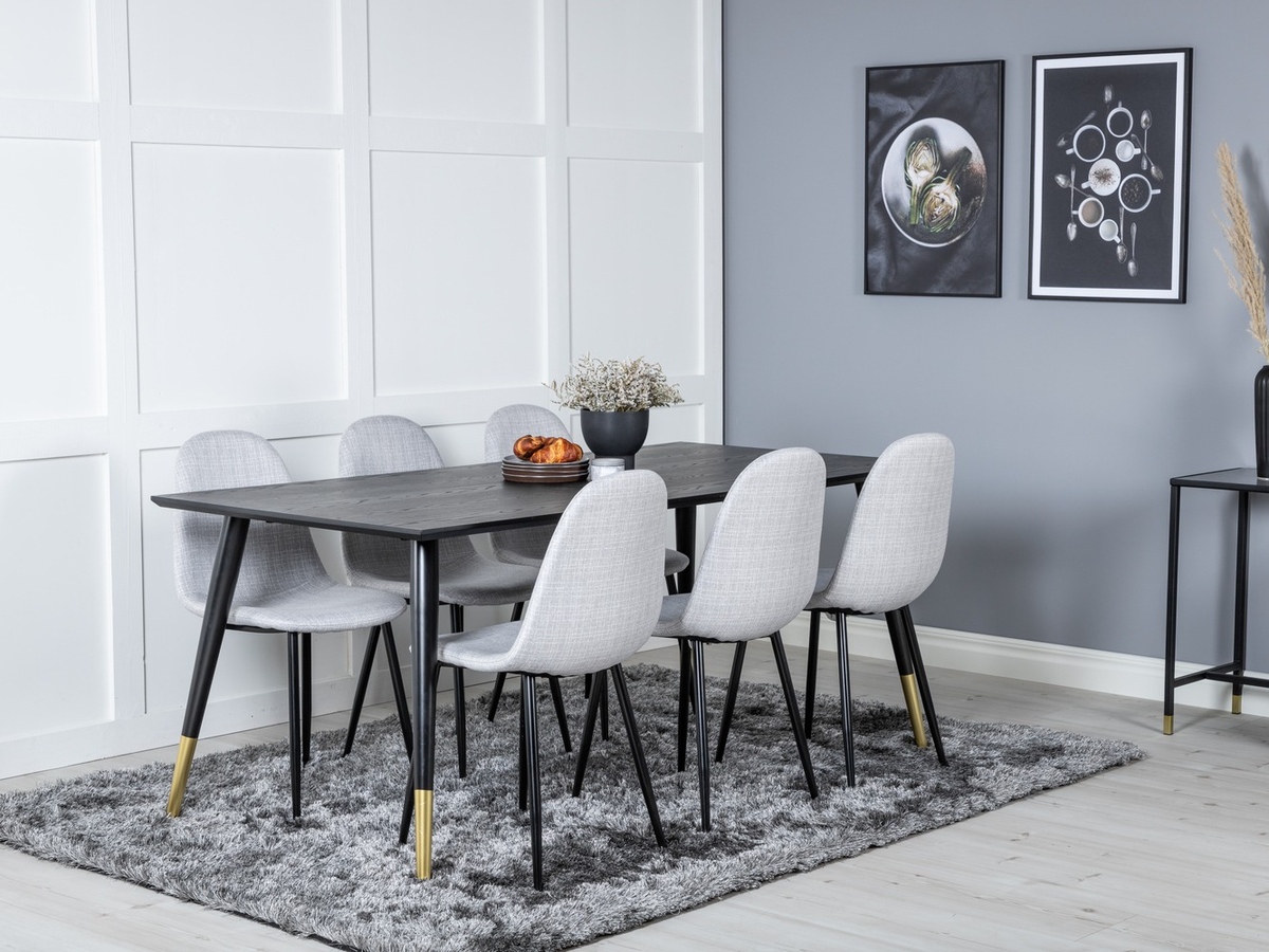 Essgruppe Dallas 2577 (Schwarz + Messing)