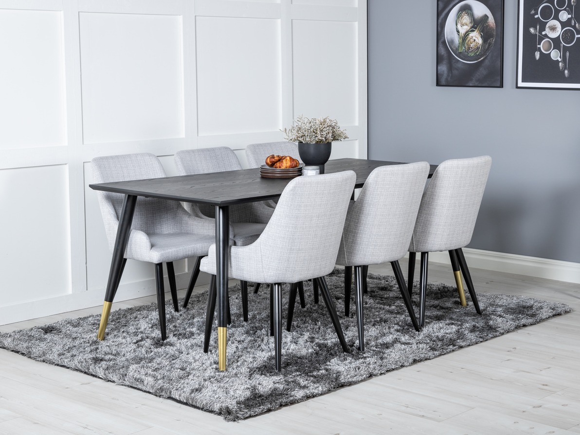 Essgruppe Dallas 2599 (Schwarz + Messing)