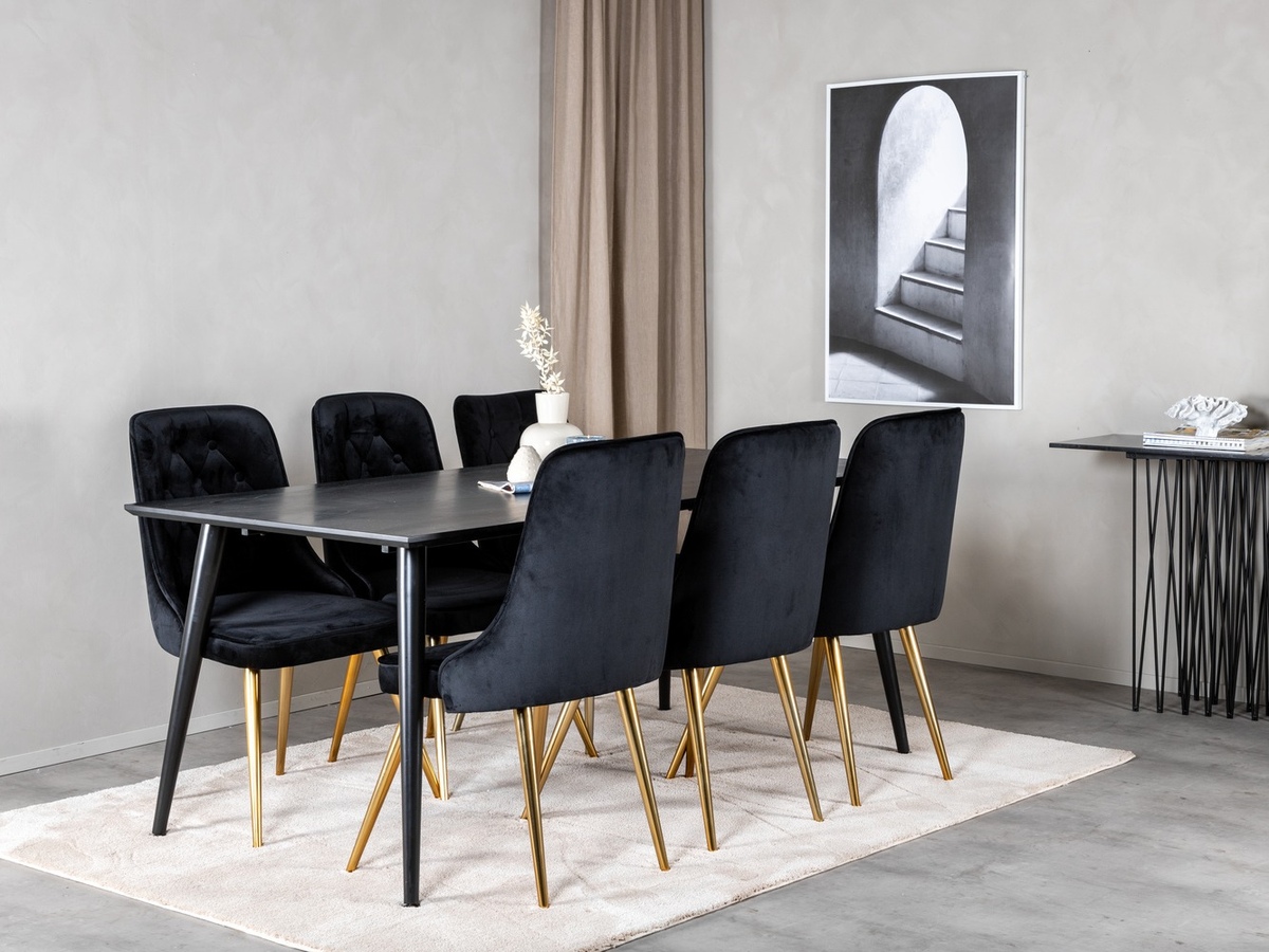 Essgruppe Dallas 1336 (Schwarz + gold)