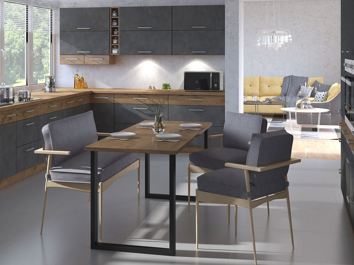 Tisch Tucson 138 (Lancelot Eichenholzoptik + Schwarz)