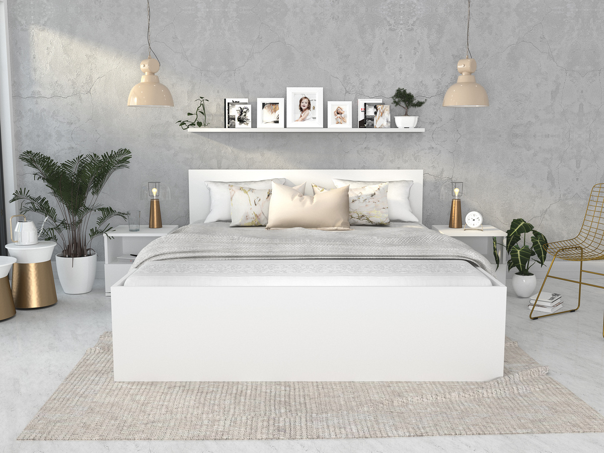 Bett Aurora 145 (Weiss)