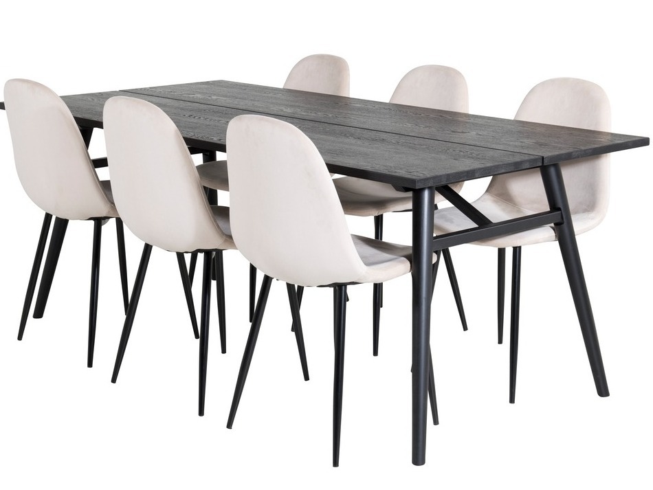 Essgruppe Dallas 1786 (Beige + Schwarz)