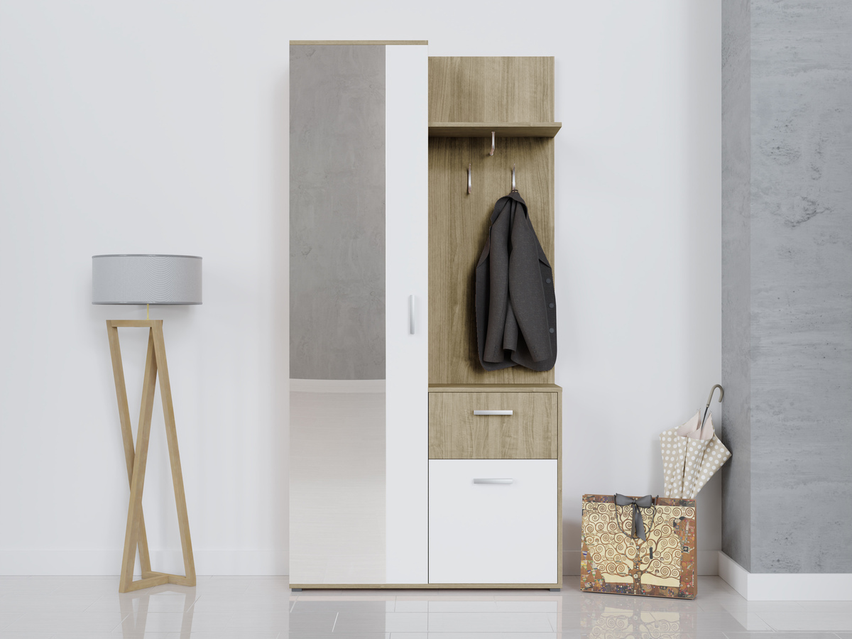 Flurgarnitur Pavo (Sonoma eichenholz + Weiss)