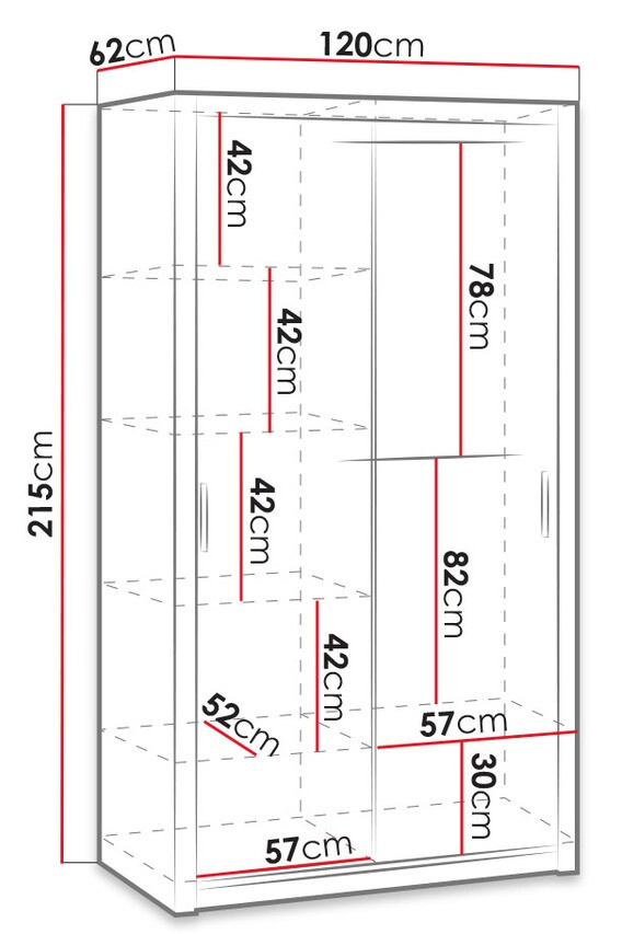 Kleiderschrank Catromi 104 (Klostereiche)
