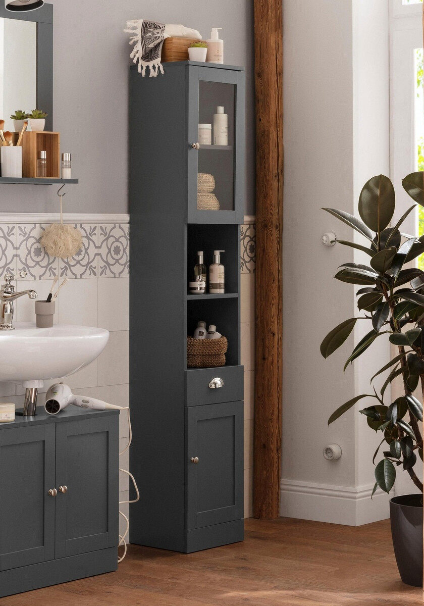 Stehender Badezimmerschrank Elmvene 103 (Grau)