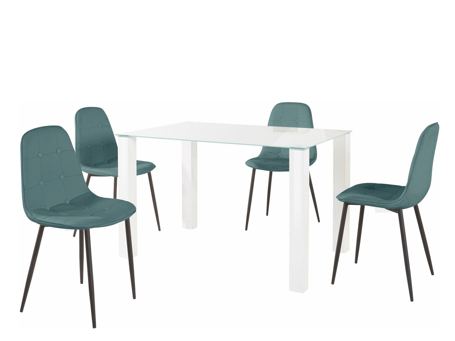 Essgruppe Denton 267 (Weiss + Türkis + Schwarz)