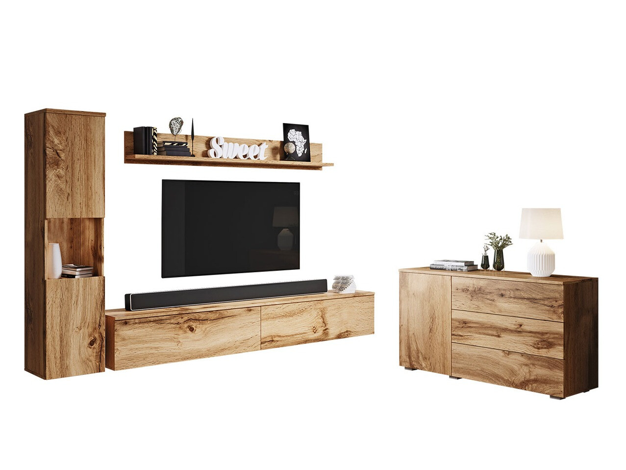 Wohnzimmer-Set Sarasota 132 (Wotan-Eiche)