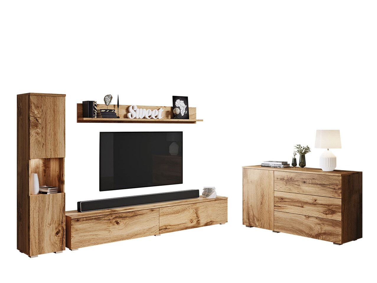 Wohnzimmer-Set Sarasota 132 (Wotan-Eiche)