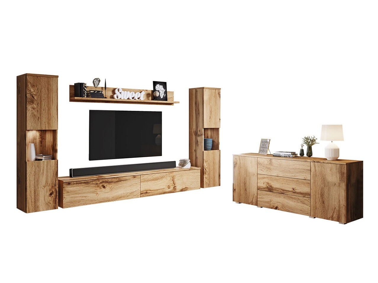 Wohnzimmer-Set Sarasota 133 (Wotan-Eiche)