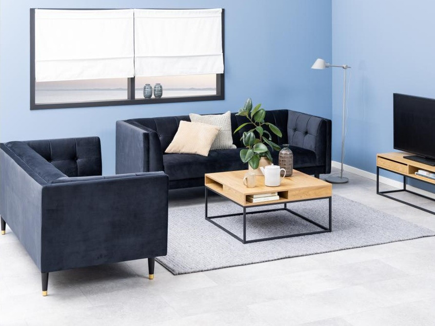 Couchtisch Norsica 477 (Wildeichenholzoptik + Schwarz)