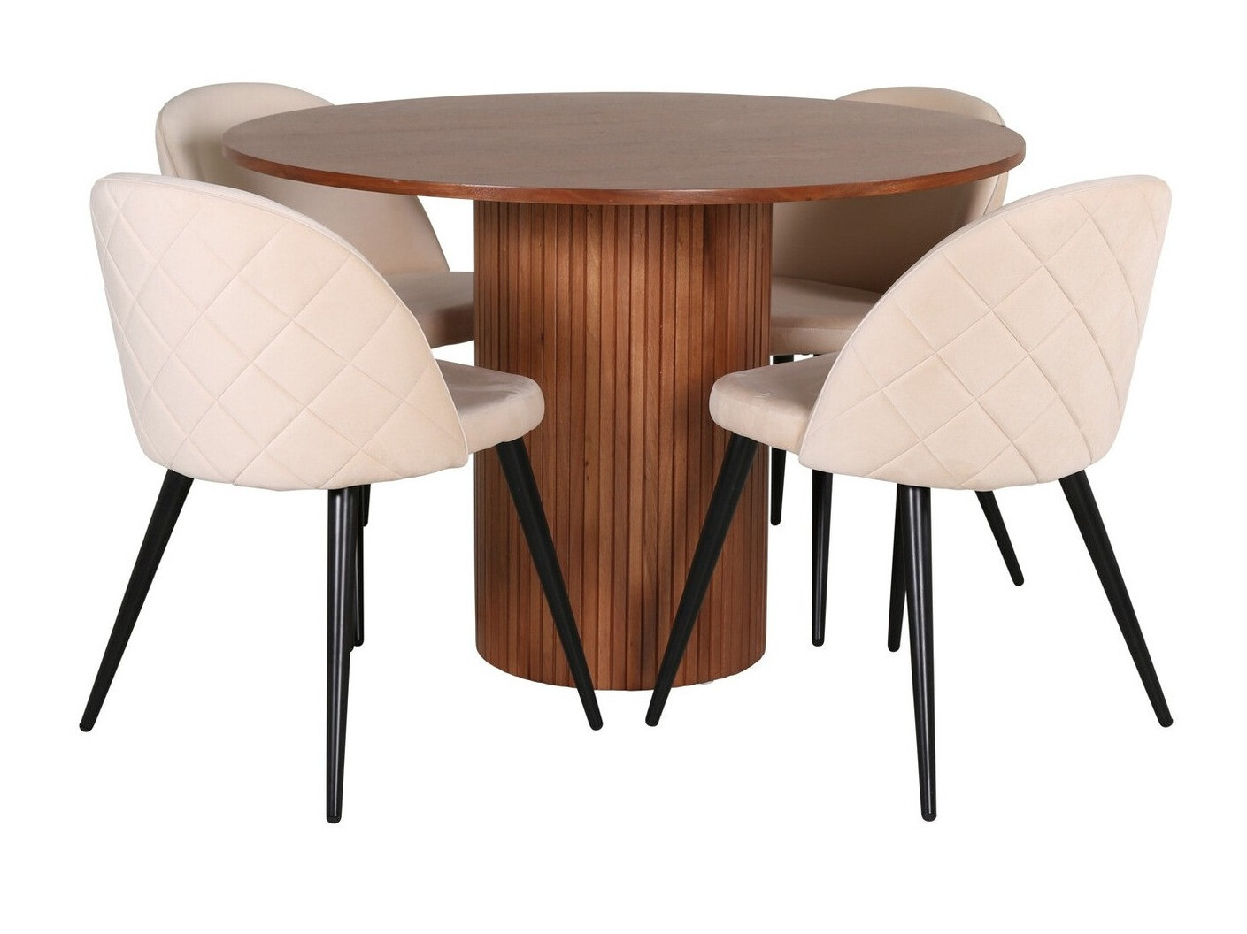 Essgruppe Dallas 3071 (Cremefarben + Schwarz)