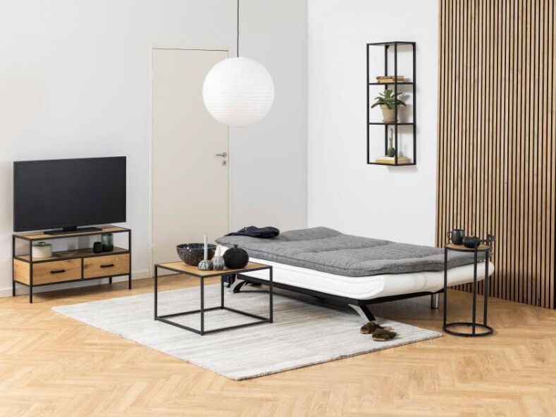 Schlafsofa Norsica 228 (Weiss + Hellgrau)