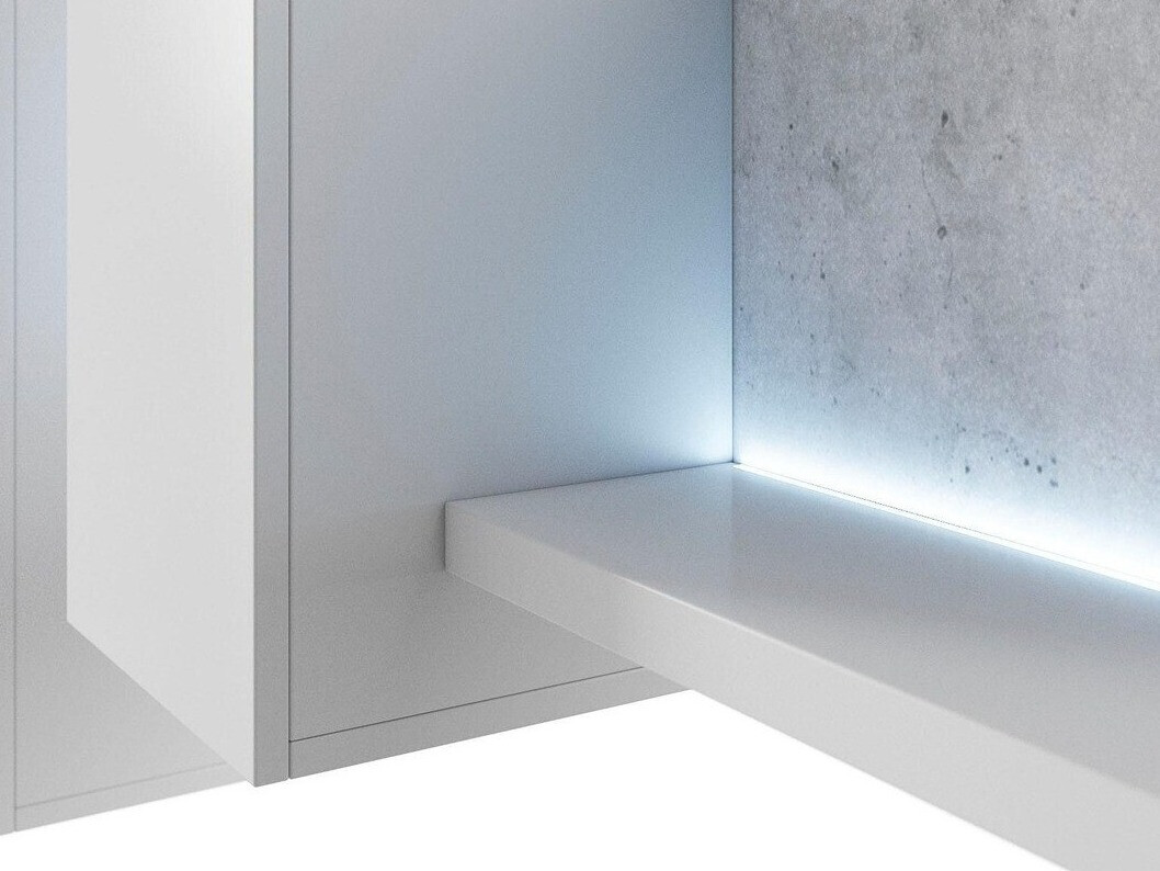 Wohnzimmer-Set Lutiva 100 (Weiss + Beton)