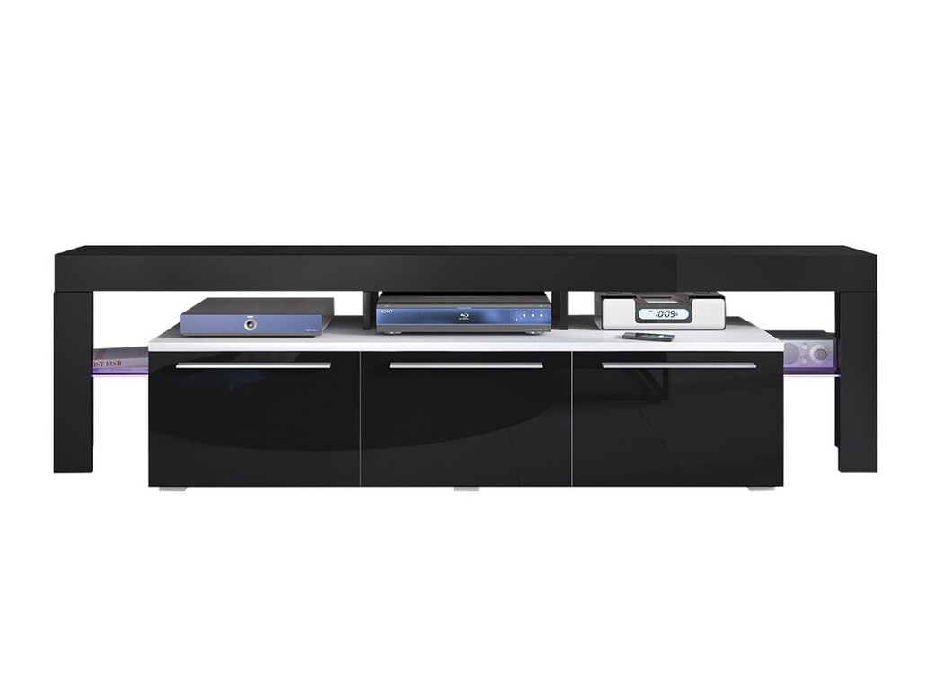 TV-Möbel Arbor (Weiss + Schwarz glänzend)