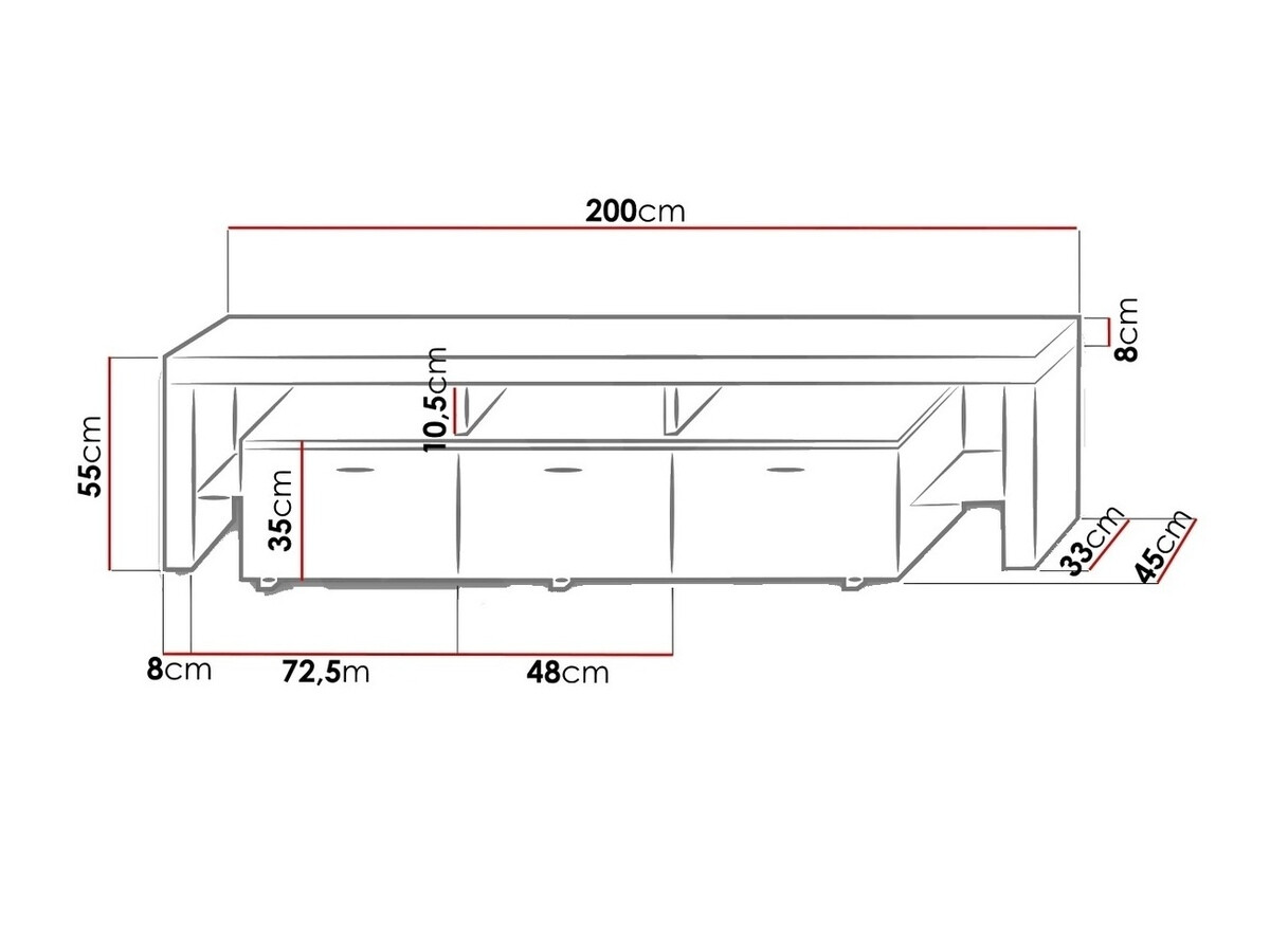 TV-Möbel Arbor (Weiss + Weiss glänzend)