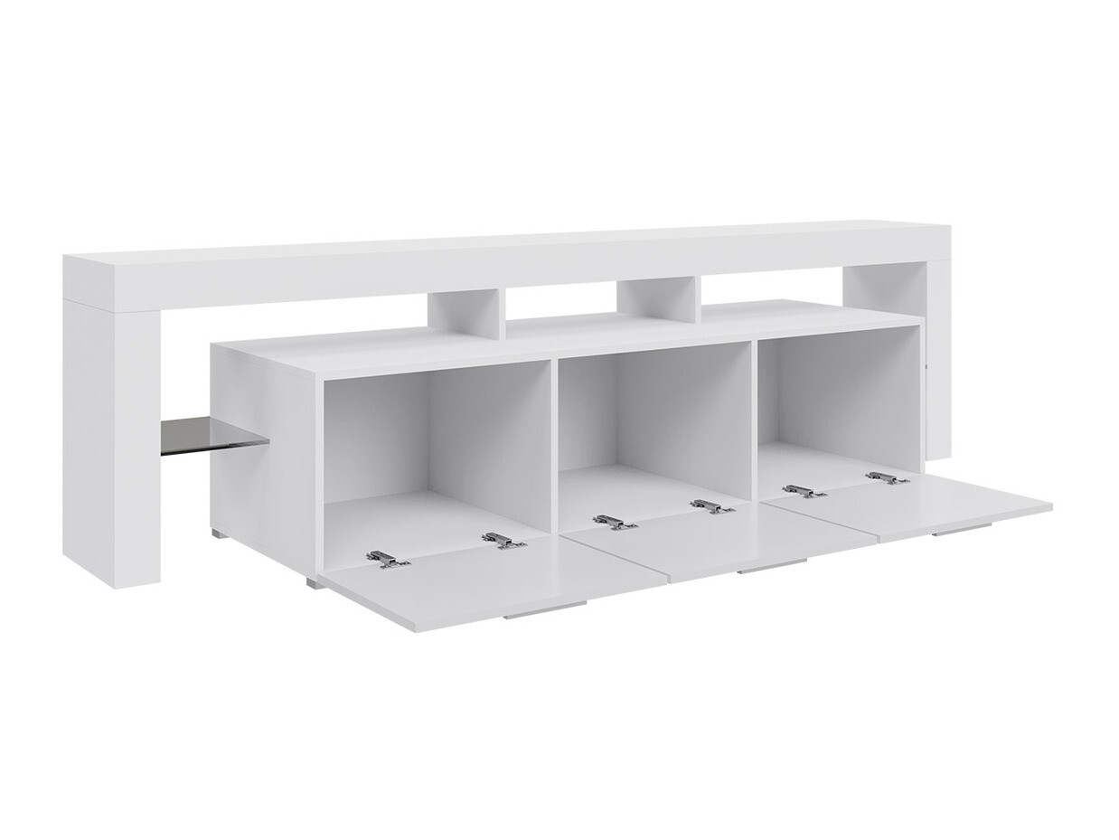TV-Möbel Nashville 103 (Weiss + Schwarz glänzend)
