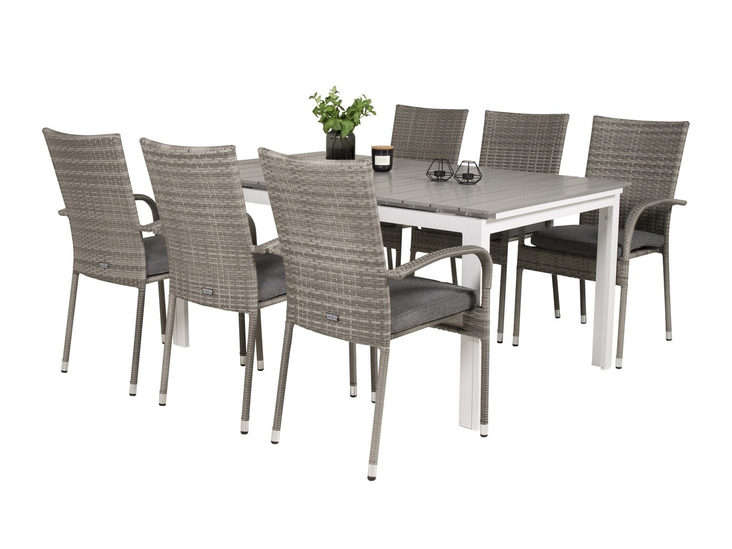 Tisch und Stühle Dallas 2406 (Grau + Dunkelgrau)