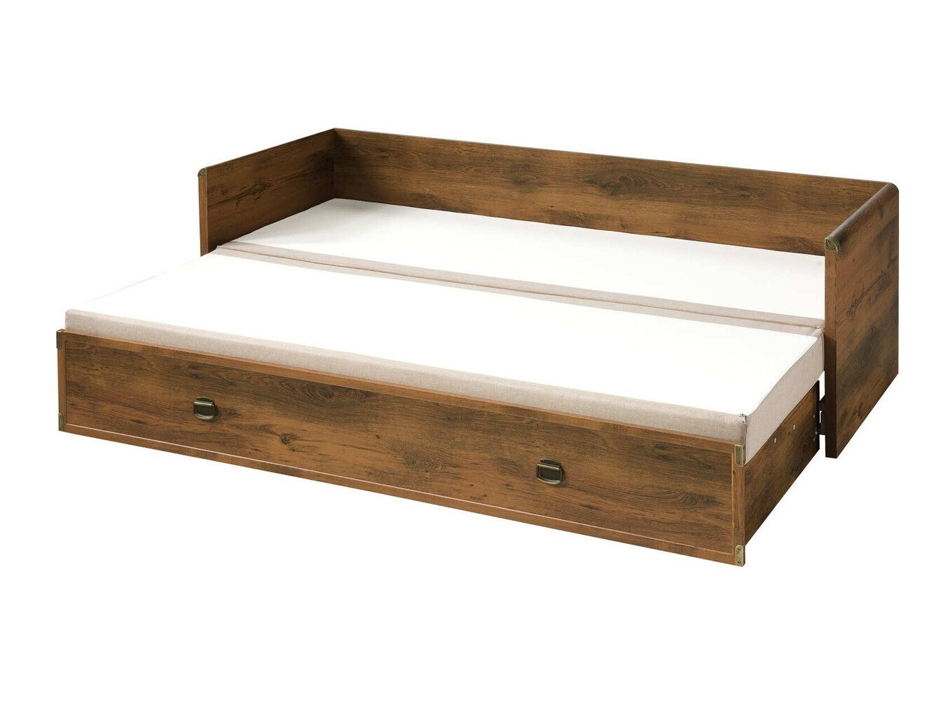 Bett Boston 630 (Eichenholzoptik + Beige)