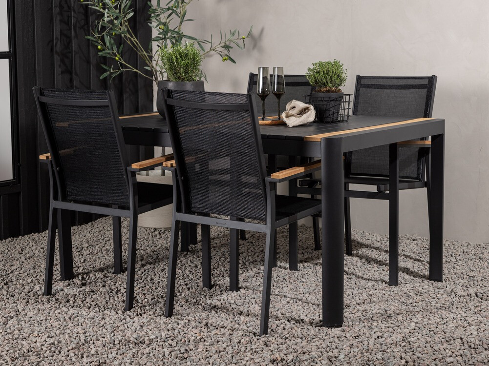 Gartentisch Dallas 2828 (Schwarz + Braun)