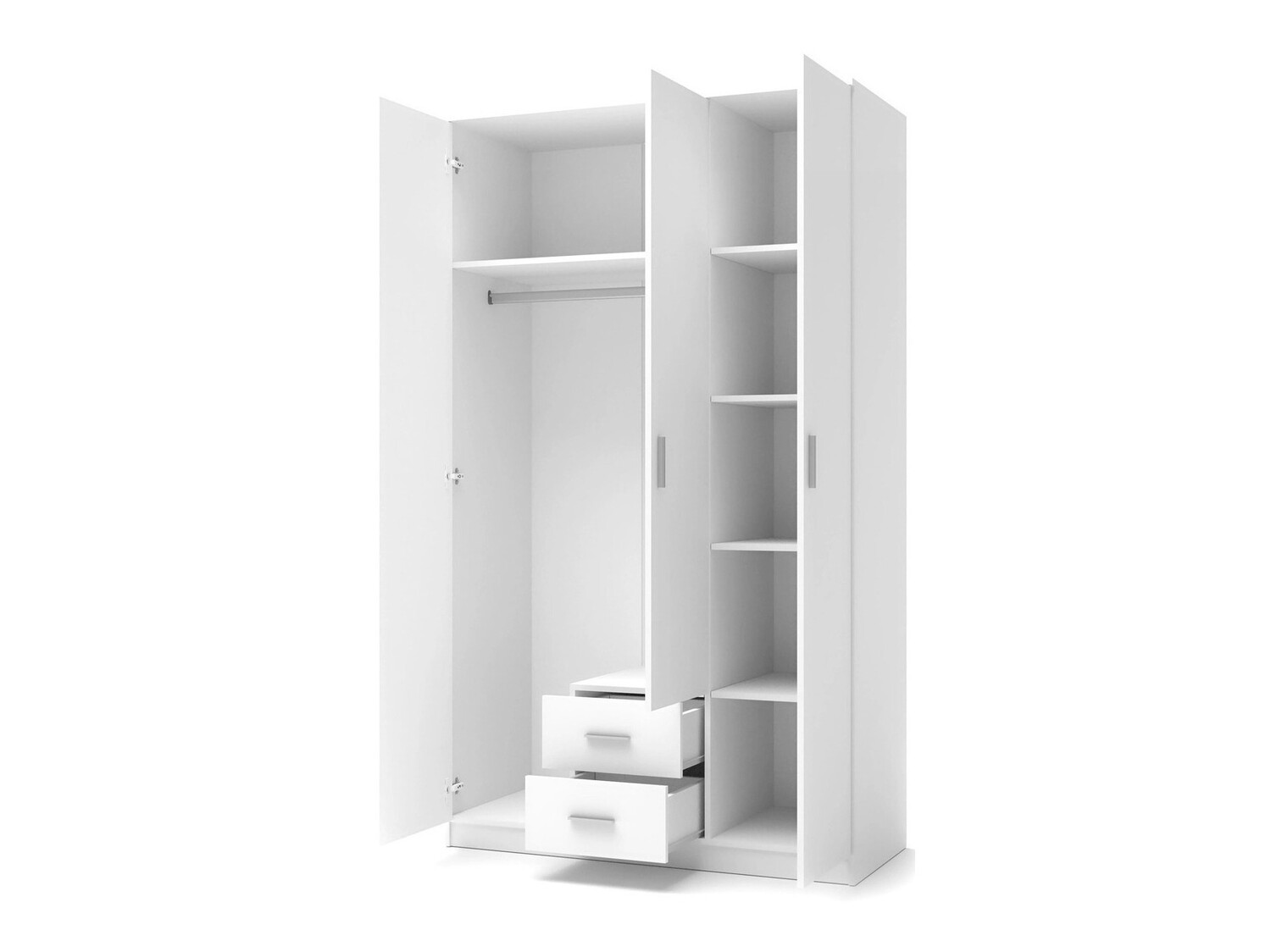 Kleiderschrank Cirveso 119 (Weiss)