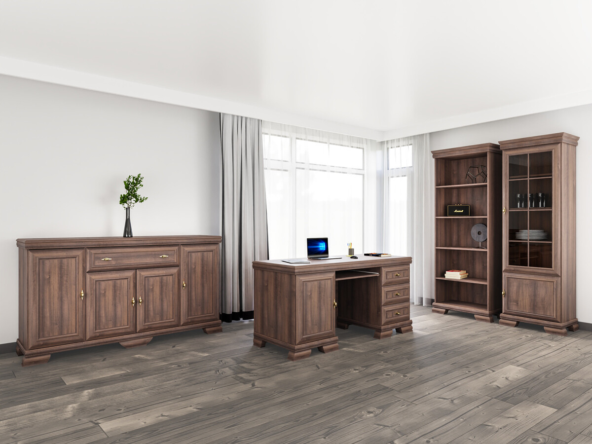 Büro-Set Salmeru 121 (Samoa King Nussholzoptik)