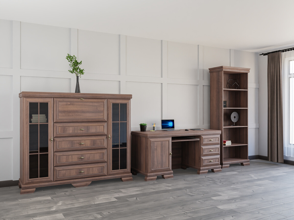 Büro-Set Salmeru 122 (Samoa King Nussholzoptik)