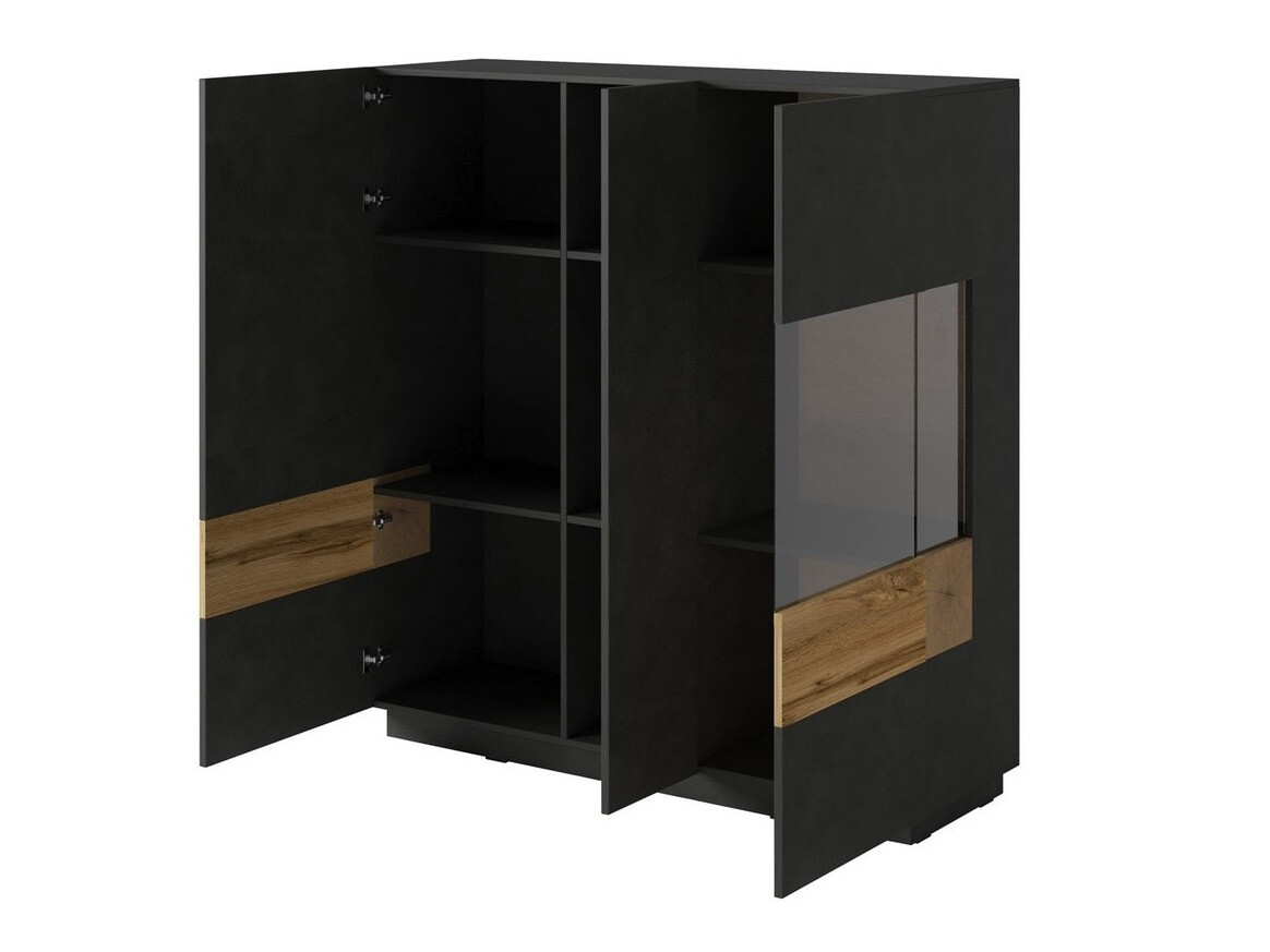Wohnzimmer-Set Livlore 110 (Matera grau + Wotan-Eiche)