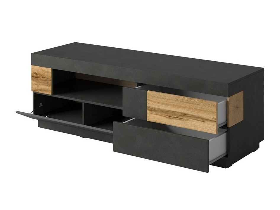 Wohnzimmer-Set Livlore 110 (Matera grau + Wotan-Eiche)