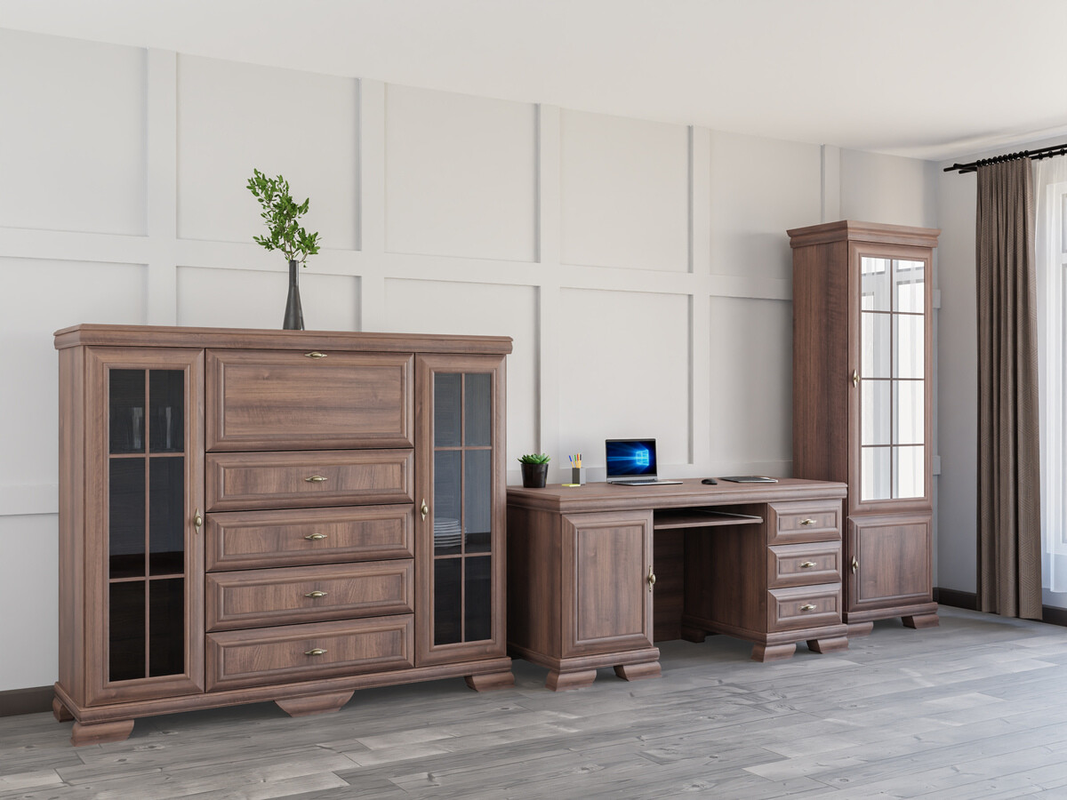 Büro-Set Salmeru 126 (Samoa King Nussholzoptik)