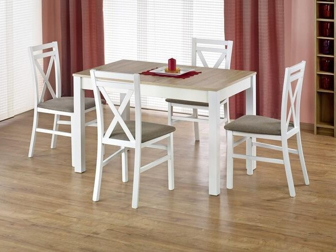 Tisch Houston 132 (Weiss + Sonoma-Eiche)
