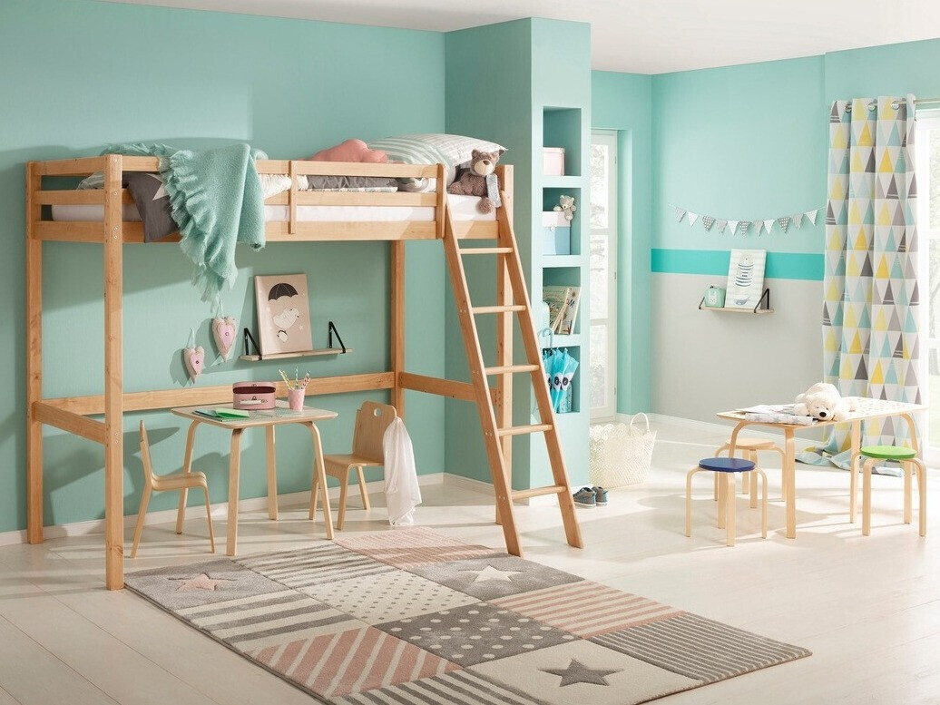 Hohes Bett Ruvfiva 105 (Kiefernholzoptik)