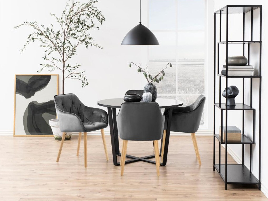 Stuhl Norsica 489 (Dunkelgrau + Helles Holz)