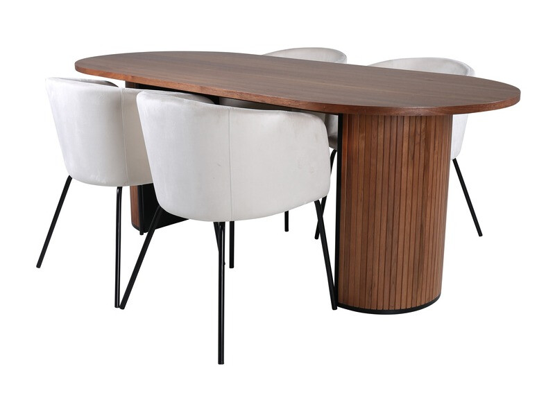 Essgruppe Dallas 2749 (Cremefarben + Schwarz)