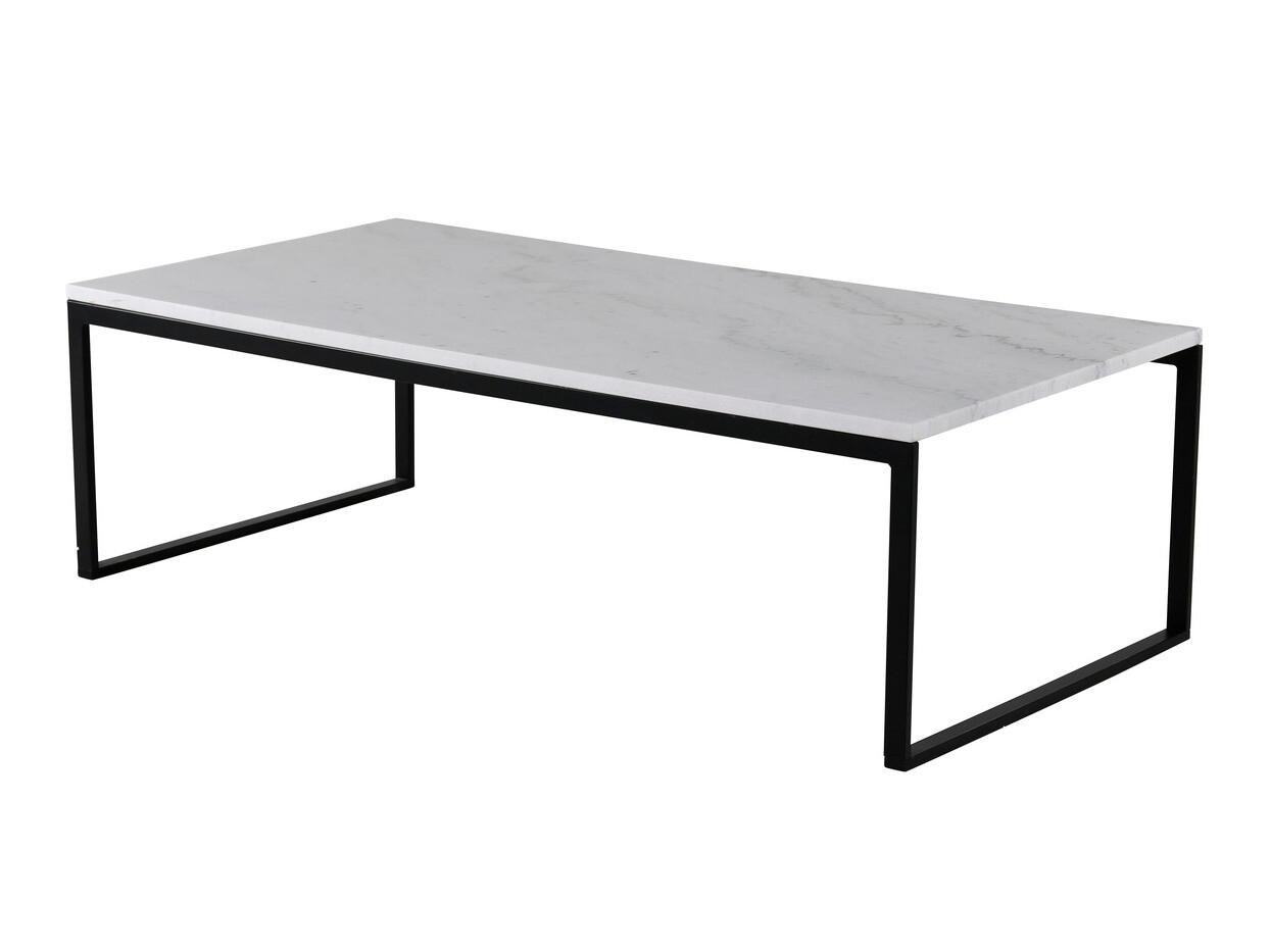 Couchtisch Dallas 179 (Weisser Marmor + Schwarz)