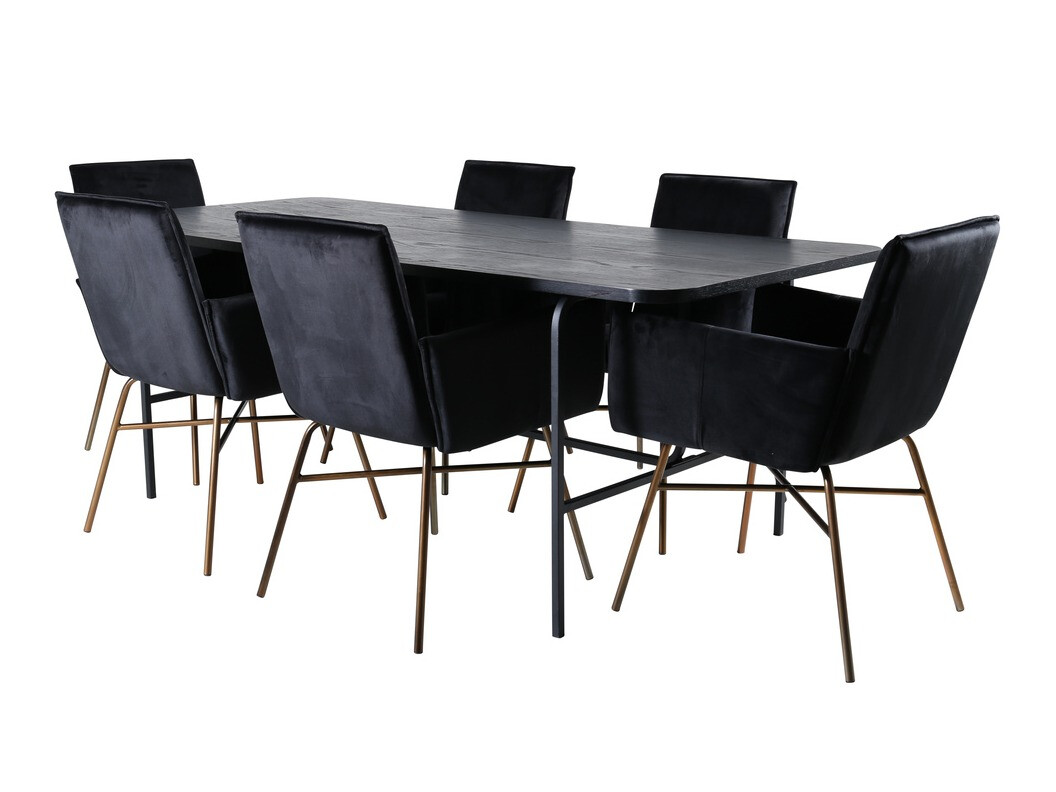 Essgruppe Dallas 2788 (Schwarz + Kupfer)