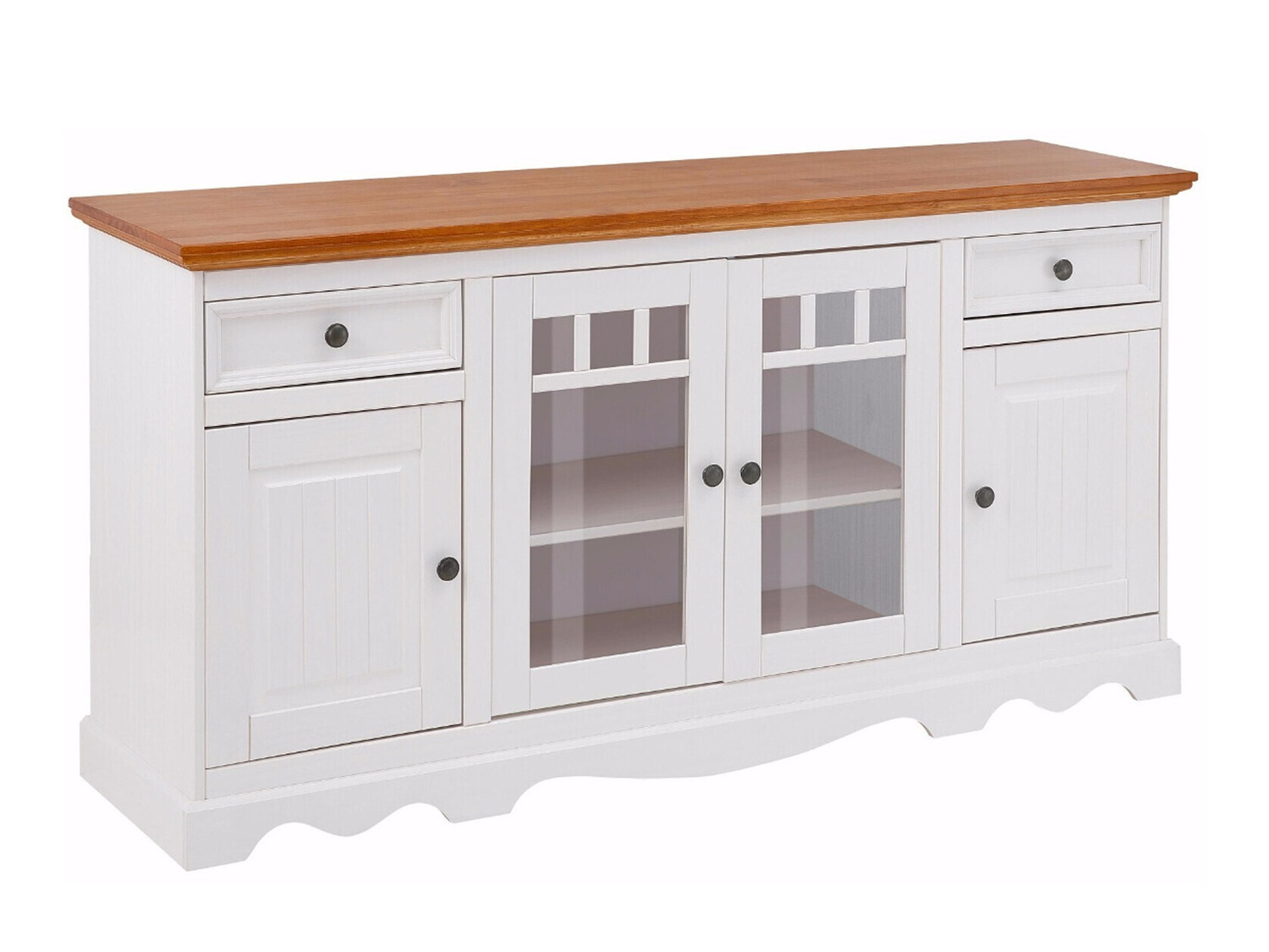 Kommoden Fentivo 107 (Weiss + Eichenholzoptik Honig)