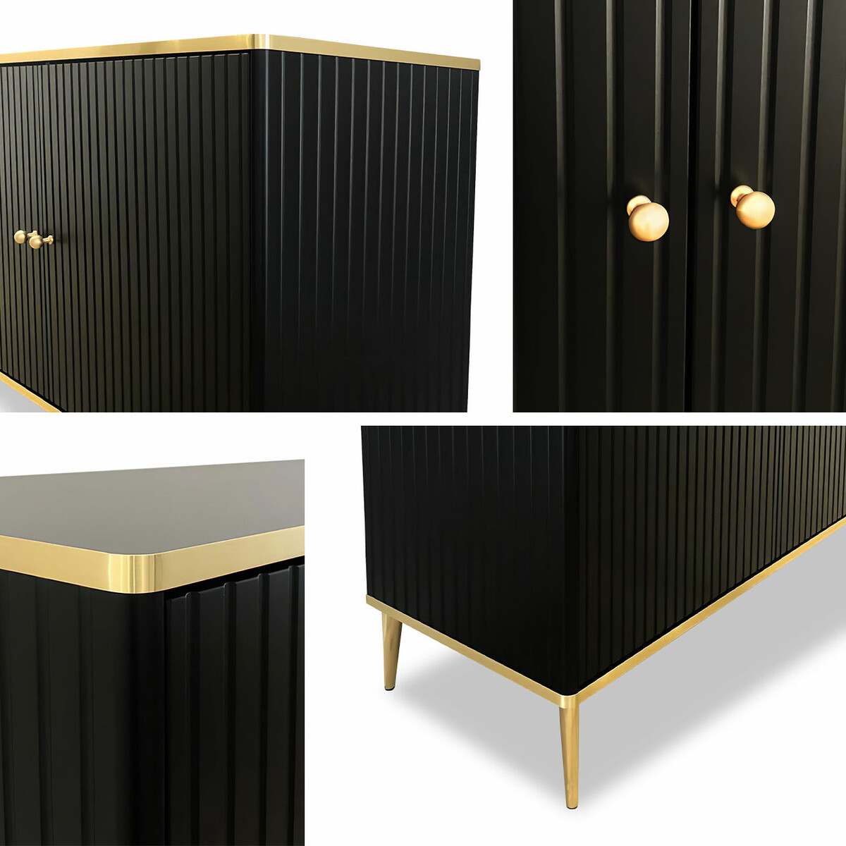 Sideboard Arces (Schwarz + Gold)