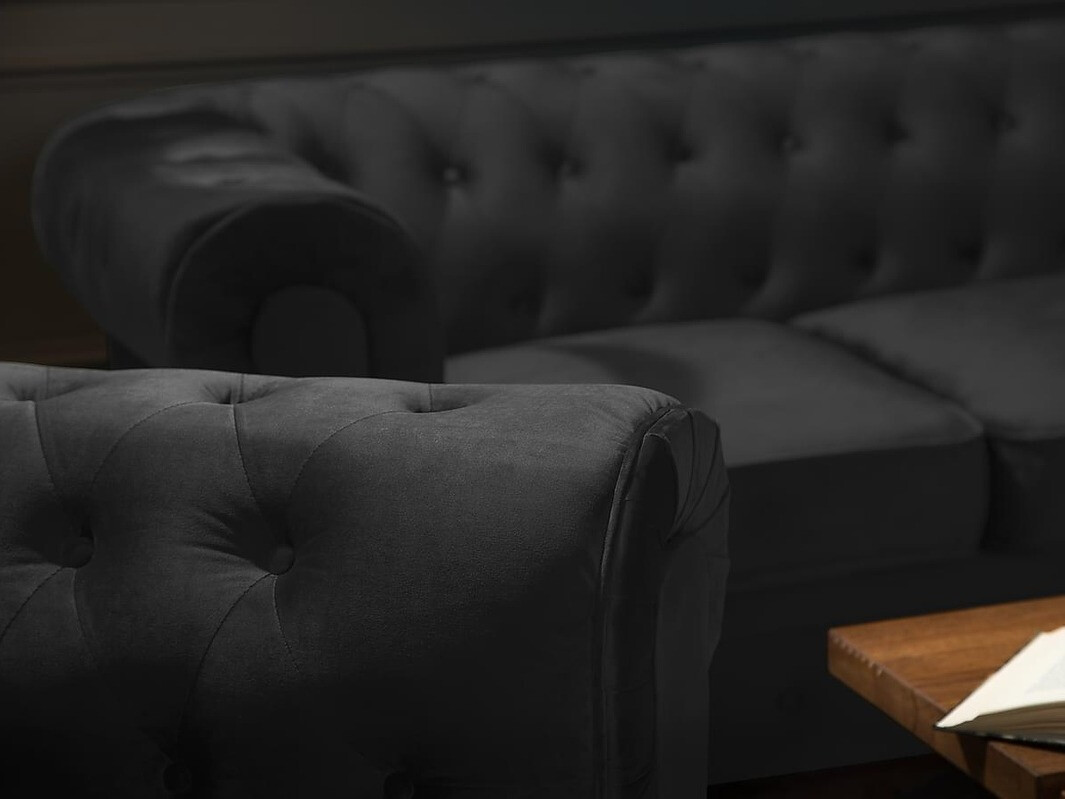 Chesterfield polstermöbel-set Manor House Ophfenu 110 (Schwarz)