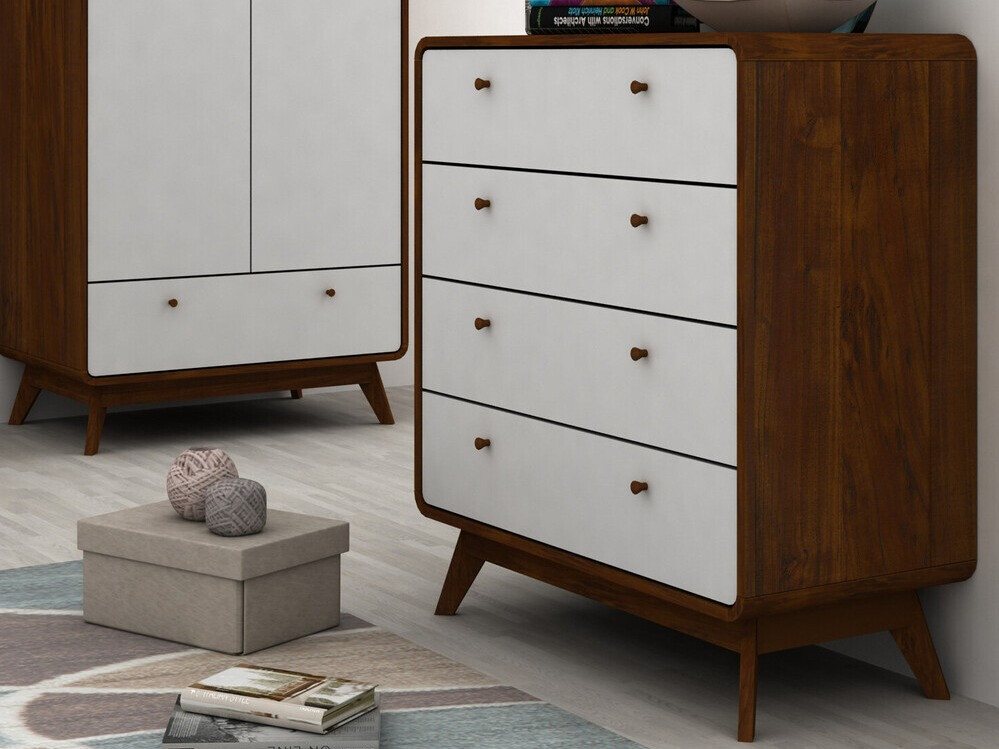 Kommode Elbtena 112 (Nussholzoptik + Weiss)