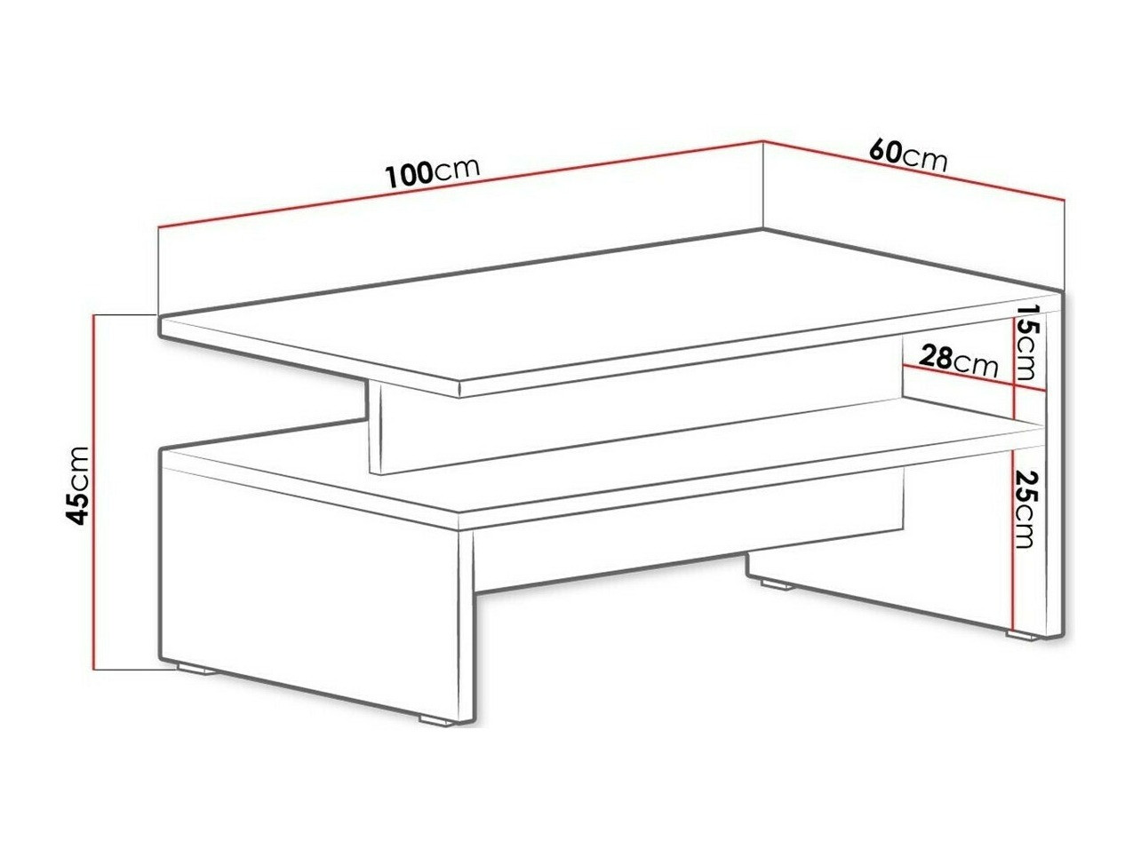 Couchtisch Serodeu 103 (Artisan-Eiche + Mattschwarz)