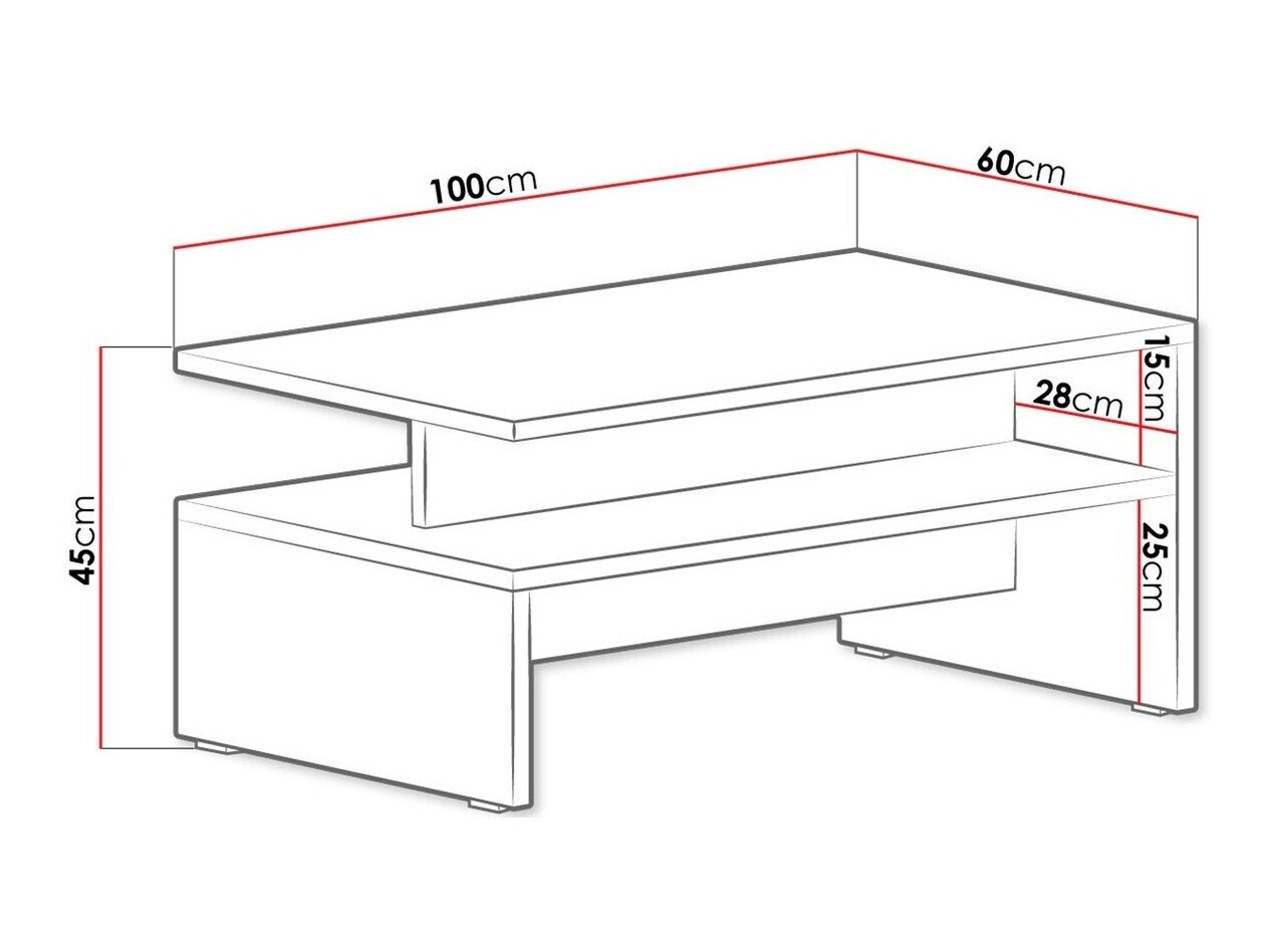 Couchtisch Serodeu 103 (San-Remo-Eiche + Schwarz)