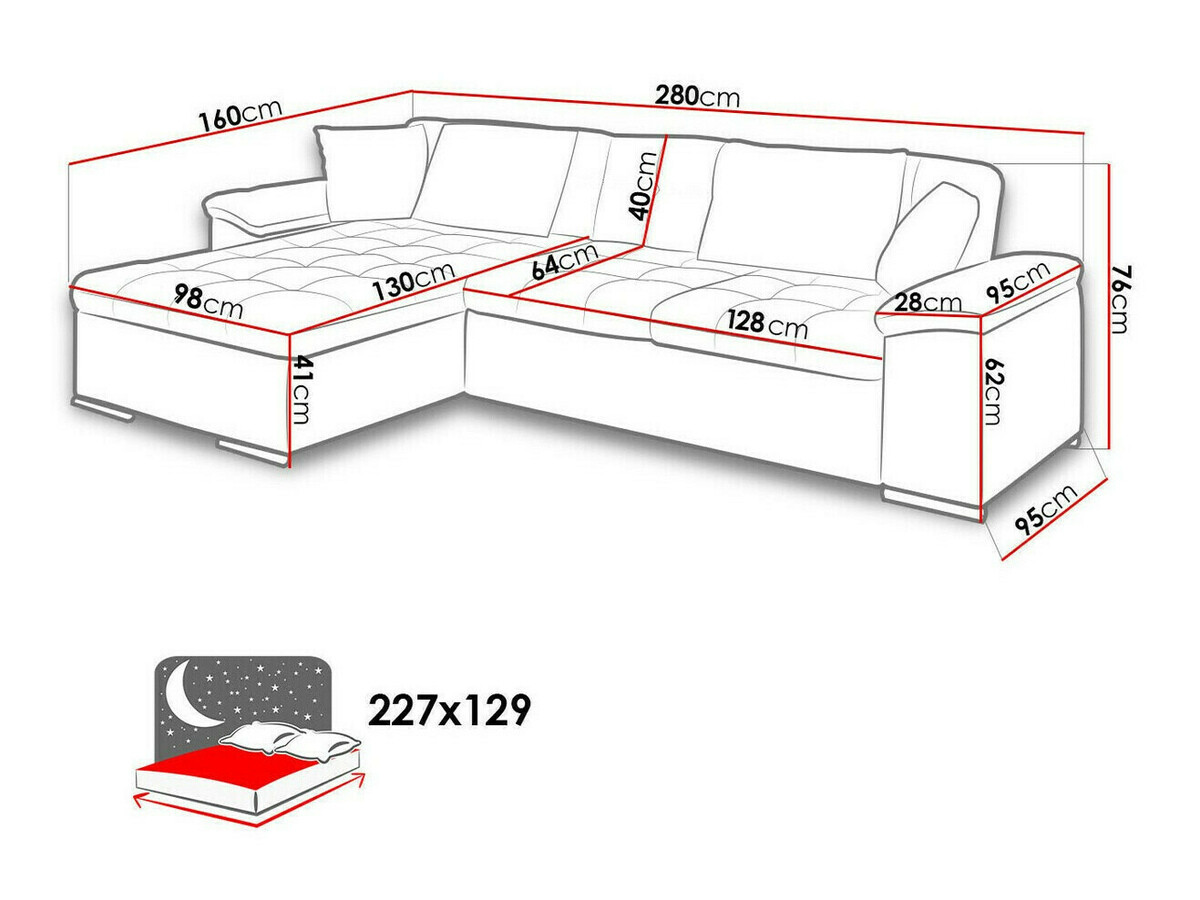 Ecksofa Comfivo 181 (Baloo 2073 + Baloo 2072)