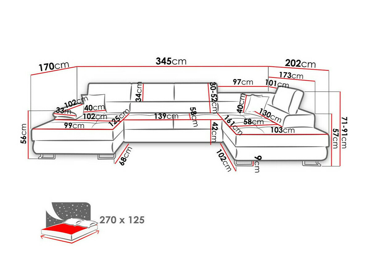 Ecksofa Comfivo Ruta IV (Soft 029 + Uttario Velvet 2971 + Soft 029)
