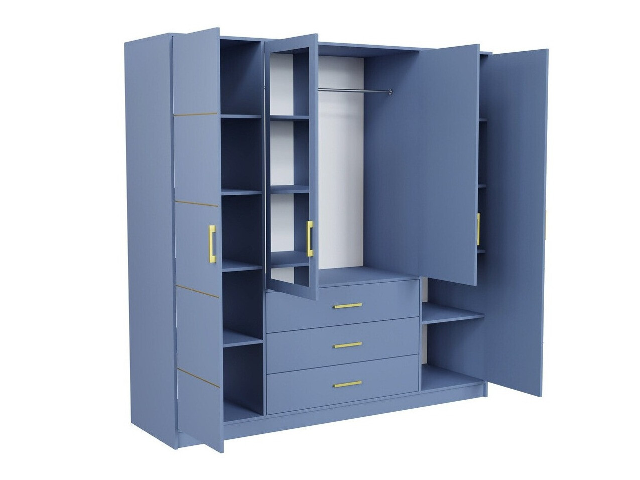 Kleiderschrank Delbalo 101 (Blau)