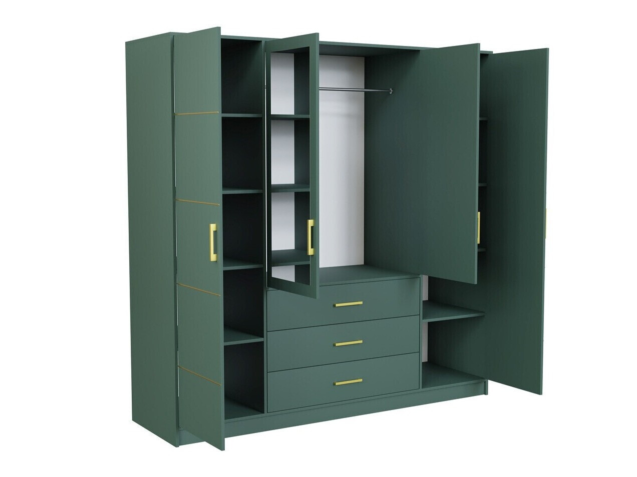 Kleiderschrank Delbalo 101 (Grün)