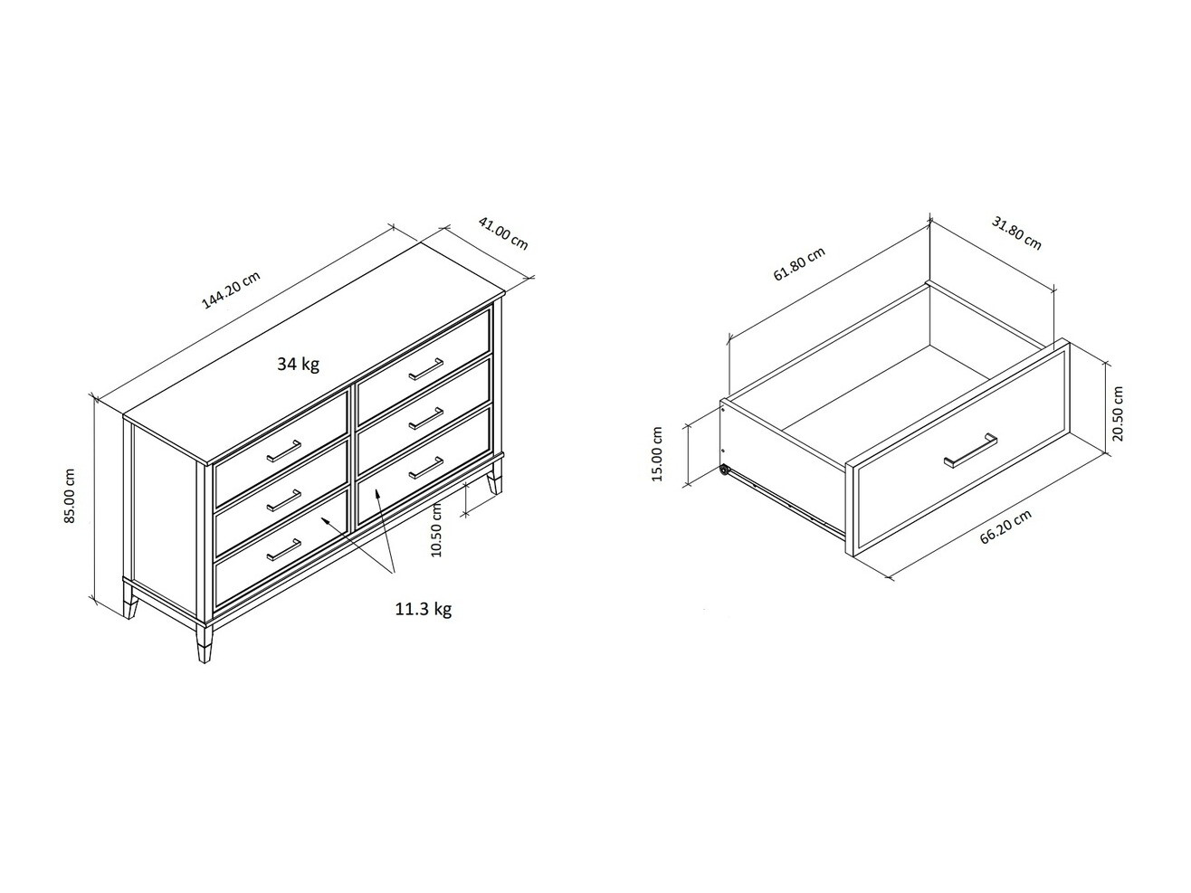 Kommoden CosmoLiving by Cosmopolitan Belromu 100 (Schwarz)