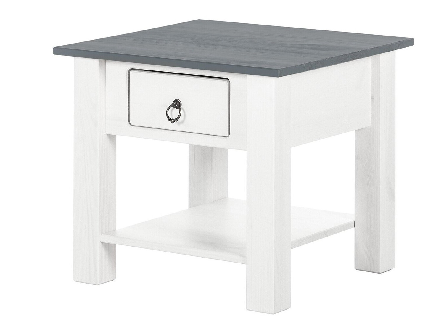 Beistelltisch Denton 121 (Weiss + Eiche Grau)